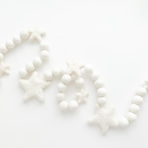 Big White Felt Star Garland, Bunting, Banner