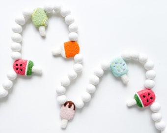 Simple Popsicle Felt Ball Garland, Bunting, Banner