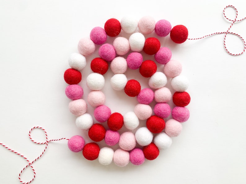 Simply Valentine's Felt Ball Garland, Bunting, Banner image 1