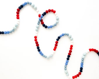 Shakira Patterson Patriotic Mini Ombre Felt Ball Garland Collaboration 2023 - Bunting, Banner