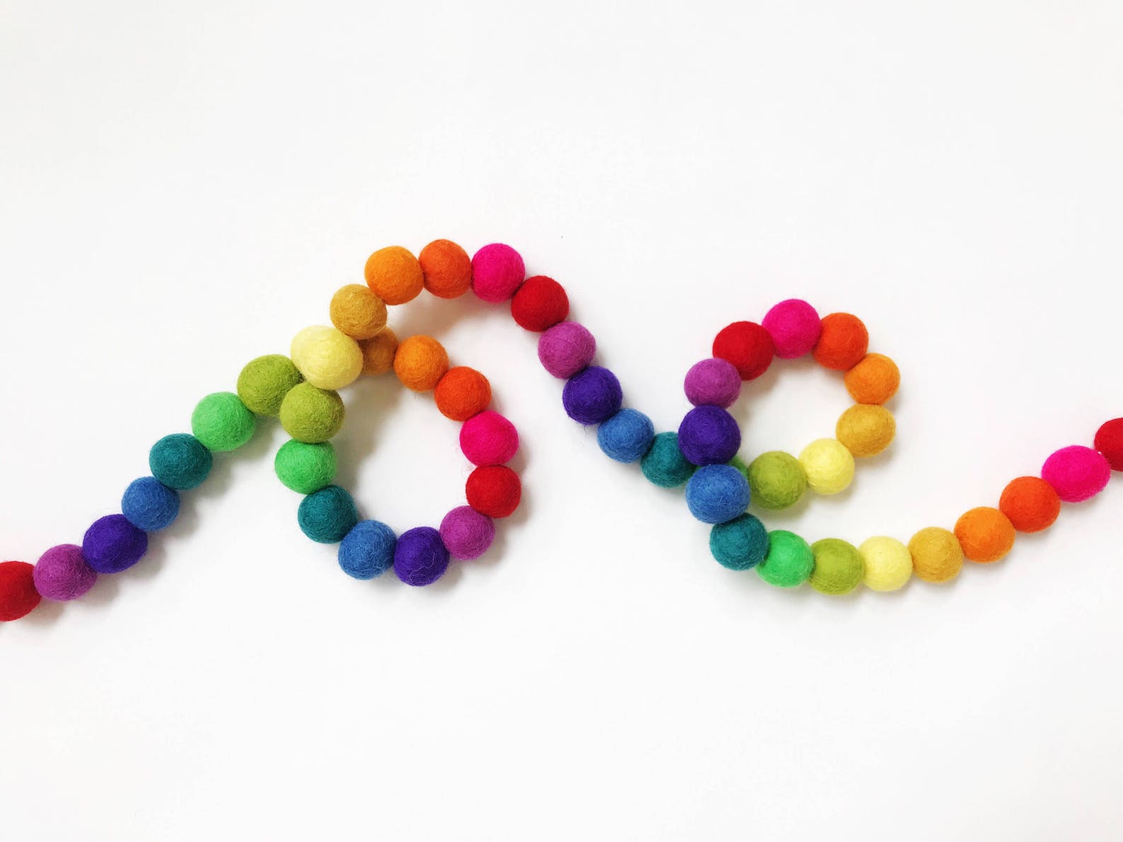 Basic Rainbow Felt Ball Garland Banner Bunting Etsy