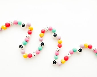 Puppy Paws Felt Ball Garland Collaboration with Kelsey Klos 20223 - Bunting, Banner