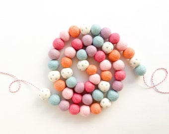 Pastel Mermaid Felt Ball Garland, Bunting, Banner - Collaboration with Opal + Olive 2023