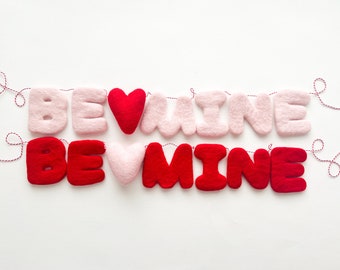 BE MINE Felt Letter Garland w/ Heart - Bunting, Banner