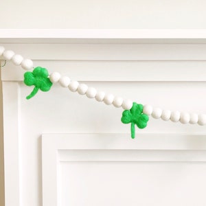 Simple Green Clover Felt Ball Garland, Bunting, Banner - St. Patrick's Day