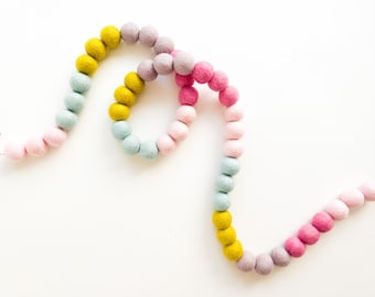 Kelsey Klos Spa Party Felt Ball Garland Collaboration, Bunting, Banner