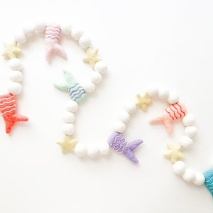 Mermaid Tails Felt Ball Garland, Bunting, Banner