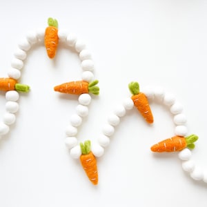 Simple Big Carrot Felt Ball Garland, Bunting, Banner - Spring, Easter