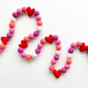 Bubblegum Valentine's Felt Ball Garland, Bunting Banner