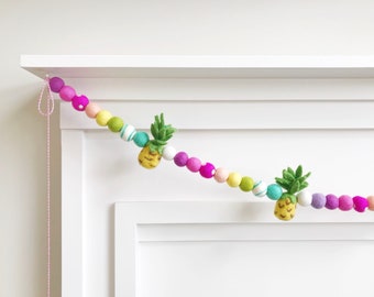 Pineapple Party Felt Ball Garland, Banner, Bunting