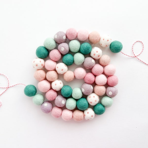 2022 Collaboration w/ Beddy's - Olivia Luxe Felt Ball Garland, Bunting, Banner