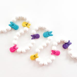 Bright Peeps Felt Ball Garland, Bunting, Banner - Spring, Easter