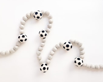 Soccer Themed Felt Ball Garland, Bunting, Banner - Sports - *** READY TO SHIP! ***