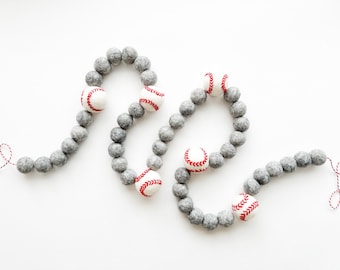Baseball Themed Felt Ball Garland, Bunting, Banner - Sports - *** READY TO SHIP! ***
