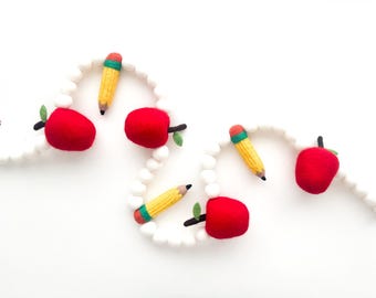Back to School Felt Ball Garland - Bunting - Banner