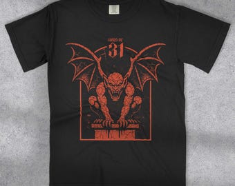 Gargoyle Shirt Gothic Horror Tee Scarlet Gargoyle Shirt Halloween Shirt Comfort Colors 1717 Red Gothic Shirt Spooky Season Tee