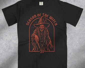 Season of the Witch Shirt Gothic Witch Graphic Tee Halloween Shirt Red Witch Shirt Comfort Colors 1717 Spooky Season Shirt