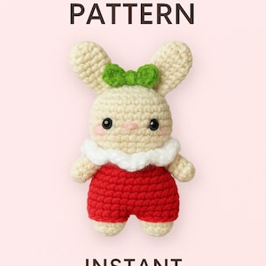 Crochet  handmade keychain Bunny - Crochet PDF Pattern