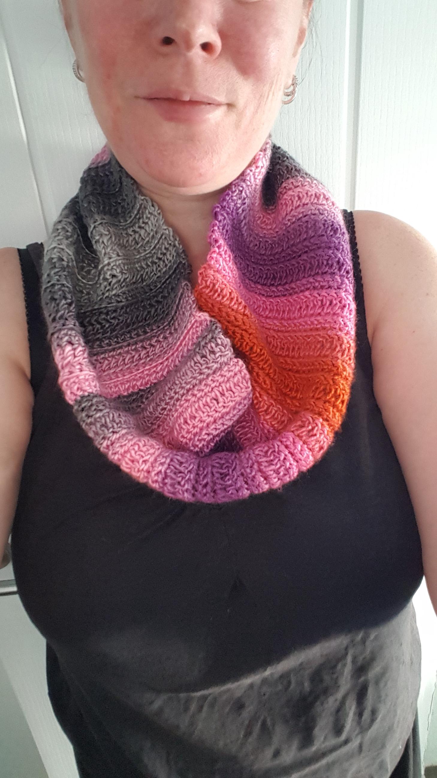 Infinity Scarf - Orange Stripe Tobago - Thumbnail 4