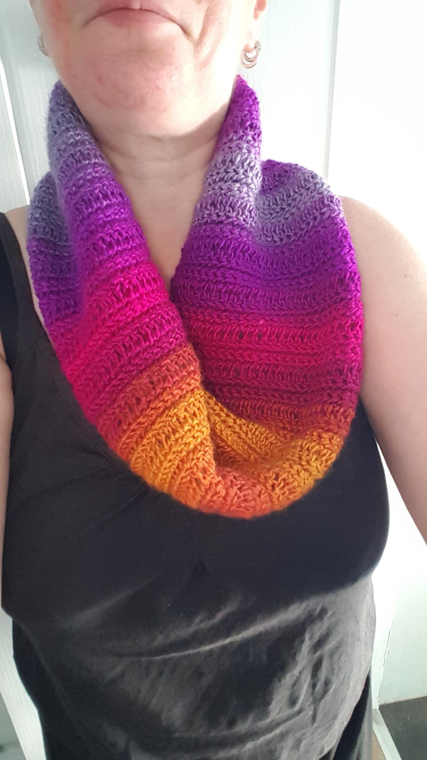 Infinity Scarf - Purple Orange Tenerife - Thumbnail 3