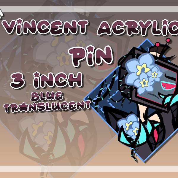Hazbin Hotel Vox(Vincent/Old Vox) Acrylic Pin (3 inch)