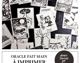 The Oracle of the Forest People - Handcrafted Divinatory Oracle in French | Digital Download 24 Animal Cards | Spiritual Guidance