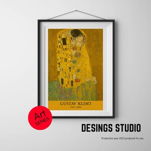 The Kiss by Gustav Klimt – Printable Wall Art, Golden Abstract Couple Poster, Art Nouveau Digital Download, Romantic Bedroom Decor