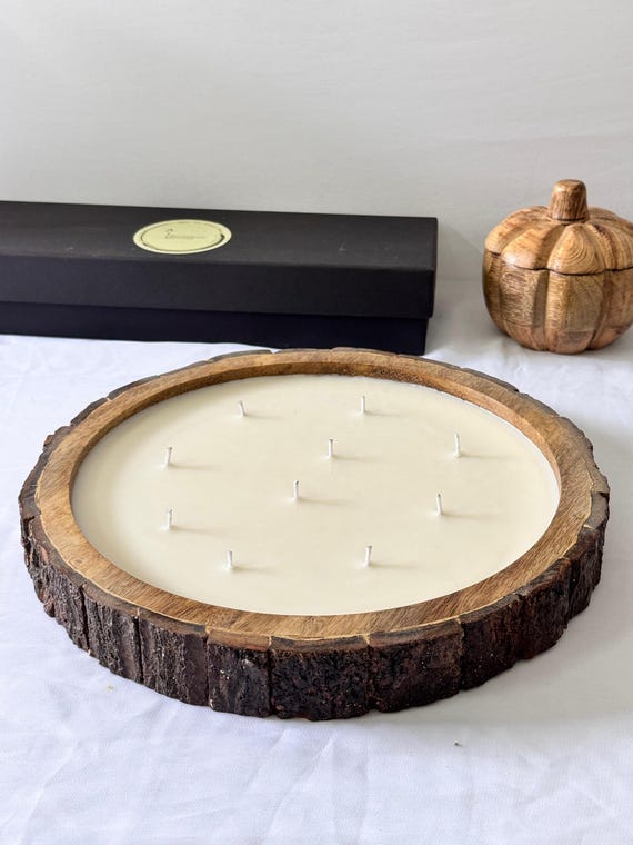 Rindenholzkerze | Multi Docht Kerze | Holzkerze | Bauernhaus Dekor | Holzdocht Kerze | Einweihungsparty Geschenk | Wohnkultur | Kerzen
