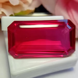 Mogok Red Ruby Emerald Cut 136-138 Ct Natural Loose Certified Gemstone Best Quality Gemstone SS157