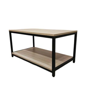 Modern Coffee Table – Warm Oak Finish, Flat-Pack, Screwless Assembly, Minimalist Scandinavian Style, 90x50x46cm, No Tools Needed