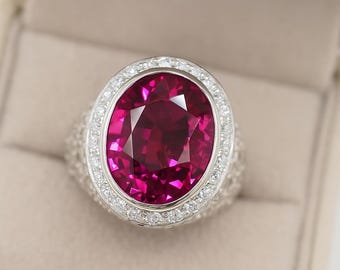 Sterling Silver Ruby Engagement Ring - Vintage Solitaire Promise Ring