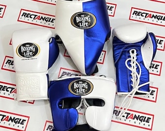 Personalized No Boxing Sparring Set Boxing Gloves, Head & Groin Guard Complete Kit