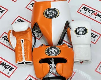 No Boxing Sparring Set Personalized Boxing Gloves, Head & Groin Guard Complete Kit