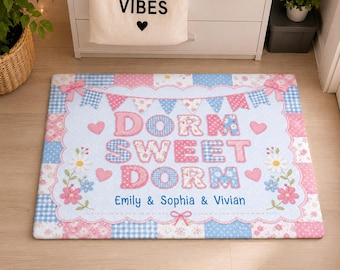 Personalized Dorm Sweet Dorm Doormat, College Dorm Mat, University Room Decor, Back to School Gift, Freshman Dorm Essentials