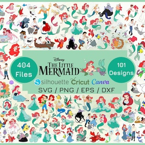 Little Mermaid SVG Bundle, Little Mermaid Png, Ariel Svg Files for Cricut and Silhouette, Flounder Svg Clipart Digital Download