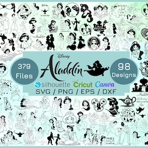 Aladdin svg, Aladdin Silhouettes, Digital Svg Clipart, Clipart Design Element, SVG Silhouette, Princess Clipart Instant Download, Dxf, Eps
