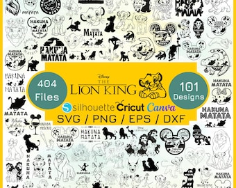 the Lion King outline Svg Bundle, Baby Simba Png Bundle, Lion King Svg Bundle, Svg Files for Cricut and Silhouette, Clipart Digital Download