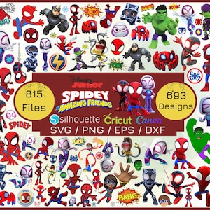 Spidey and his amazing friends PNG, Spiderman PNG, Spider Verse PNG, Spiderman Clipart, Spider Verse Clipart, Spiderman Silhouette