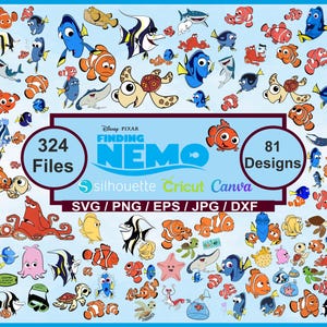 Finding Nemo SVG Bundle, Dory Svg & Png Files for Cricut, Nemo Png, Finding Nemo Svg for Shirts, Instant Download
