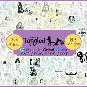 Tangled SVG Bundle, Tangled png, Rapunzel Svg Files for Cricut and Silhouette, Tangled Clipart Digital Download, tangled easy cutting files