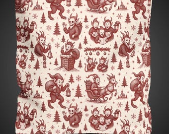 Krampus Toile Tote Bag Vintage Creepmas Gothic Holiday Horror Creepy Christmas