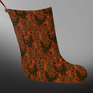 Mothman Mistletoe Mothman Christmas Stocking Retro Cryptid Creepmas Spooky Gothic Holiday Mantle
