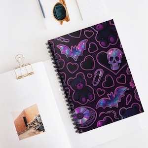Gothic Spiral Notebook - Aesthetic Stationery for Teens, Dark Academia, Horror Fans, Gift for Halloween, Cute & Edgy Journaling