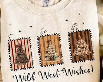 Wild West Christmas Tree PNG: Preppy Leopard Cowgirl (Digital Download)