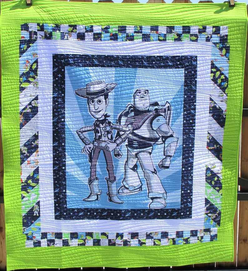 Toy Story Cotton Quilt Flannel Back Toy Story Quilt Buzz and Etsy