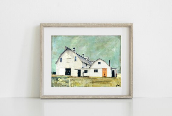 Barn Print White Barn Wall Art Prints Farmhouse Decor Wall Etsy