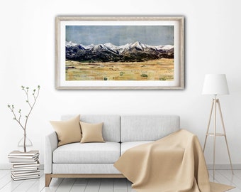 Mountain Panoramic Print Wall Art Wall Decor Mountain Print San Luis Valley Colorado Poster Print Large Print 8x16 up to 24x48 "The Sangres"