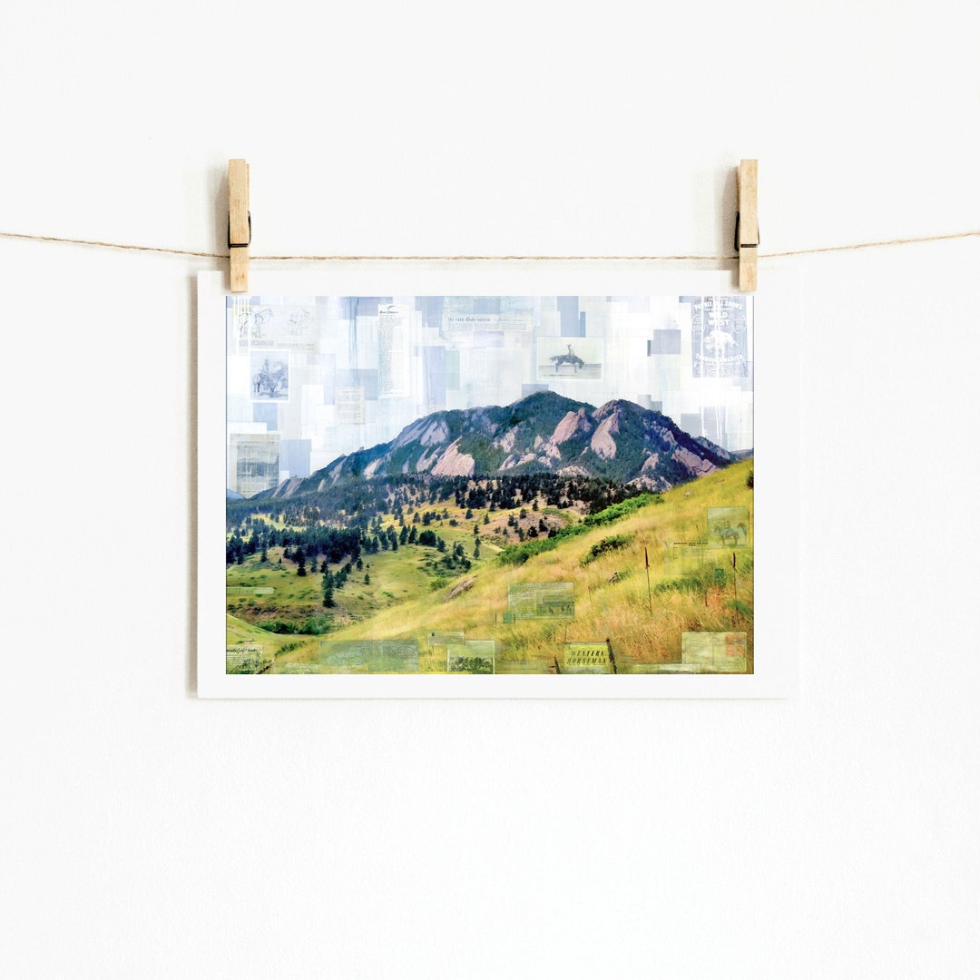 Mountain Print Boulder Colorado Art Mountain Landscape Colorado Print Boulder Print Flatirons