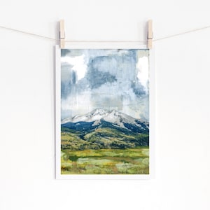 Abstract Mountain Print Crested Butte Colorado Art Landscape Colorado Print 8x10 up to 24x36 &quot;CB Study&quot;
