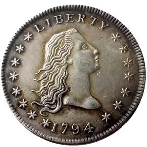 1794 Flowing Hair Dollar Replica – Silver Plated US Copy Coin